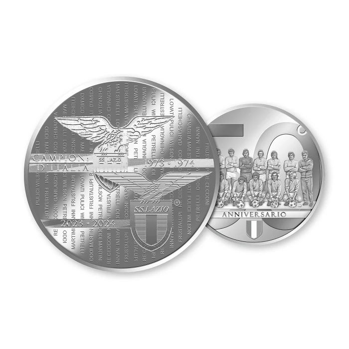 LAZIO SILVER MEDAL 50TH ANNIVERSARY OF 1974 CHAMPIONSHIP