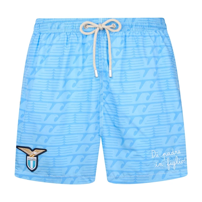 LAZIO X MC2 SAINT BARTH PADRE IN FIGLIO SWIM SHORT